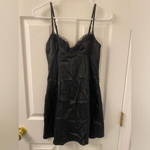 Princess Polly Black Satin Slip Dress